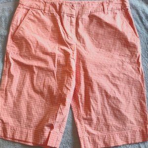 Manhattan Chino Shorts Pink and White Checkered Mid Rise Size 8